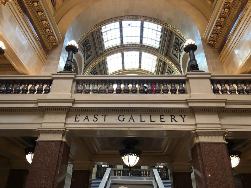 The East Gallery at the Capitol in Madison houses the governor's office. (Photo by Jessica VanEgeren)