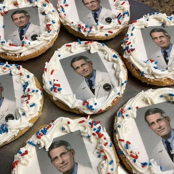 Sugar cookies with Dr. Antony Fauci on them are a new and hot seller at Uncle Mike’s