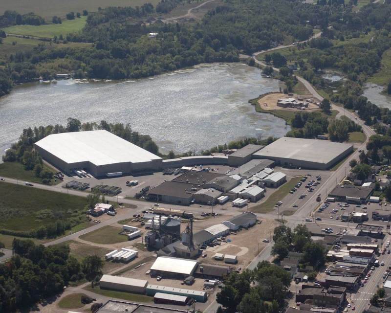 The Seneca Foods vegetable processing plant in Cumberland as seen in a 2014 aerial photo on the plant's Facebook page where work shifts are posted daily in English and Spanish.