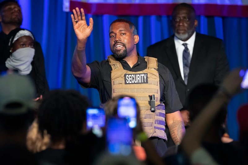 Kanye West makes his first presidential campaign appearance, July 19, 2020 in North Charleston, S.C.