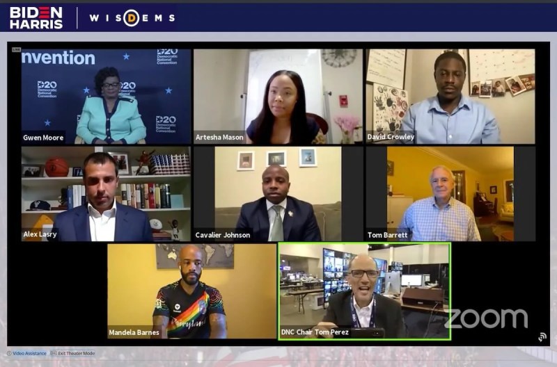 The welcoming speeches to open the 2020 Democratic National Convention were delivered in an online video feed.