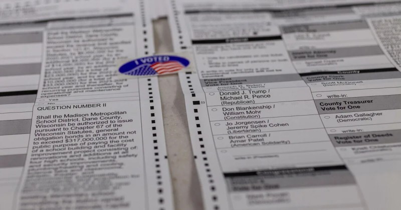 Samples ballot in Wisconsin. (Photo © Lola Abu-Shawareb)