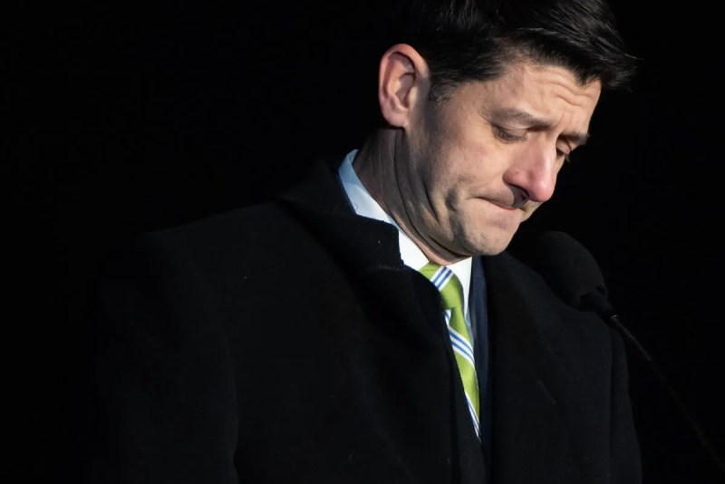 FILE – Former Speaker of the House Paul Ryan speaks outside the US Capitol on Dec. 6, 2018. (SAUL LOEB/AFP via Getty Images)