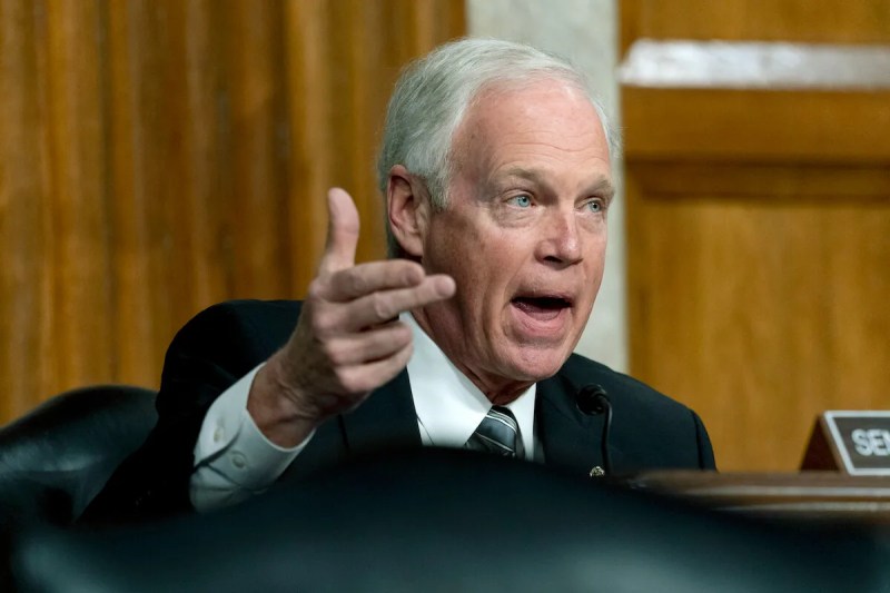 Sen. Ron Johnson, R-Wisc., speaks at a Senate Homeland Security and Governmental Affairs hearing on Feb. 23, 2021. (AP Photo/Andrew Harnik, Pool)