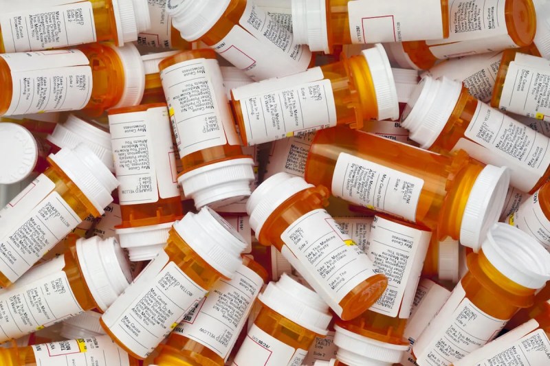Pile of prescription drug bottles