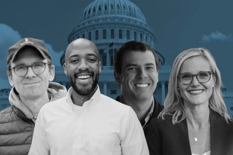 Four of the leading candidates in the Democratic primary to determine who will challenge Sen. Ron Johnson in November. L-R, Outagamie County Executive Tom Nelson, Lt. Gov. Mandela Barnes, Milwaukee Bucks executive Alex Lasry, state Treasurer Sarah Godlewski (Graphic by Jonathon Sadowski)