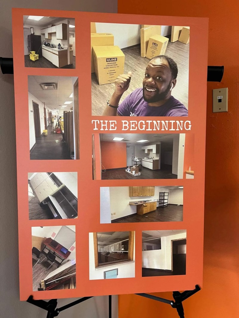 Inside Ambition Center MKE, owner Marcell Jackson, keeps a reminder of how far he's come.