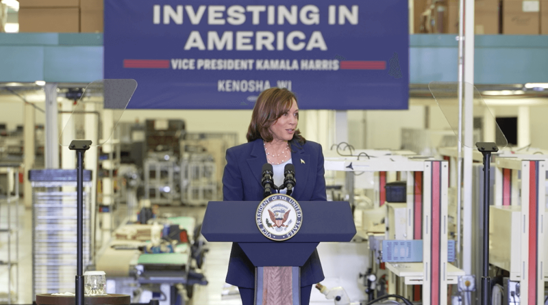 VP Kamala Harris at Kenosha factory