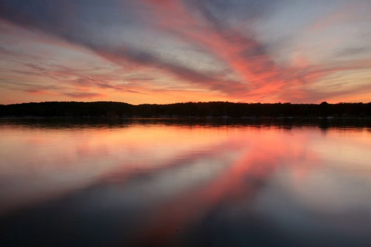 Sunset, Lake Geneva Wisconsin. This is one of the best fishing spots in Wisconsin