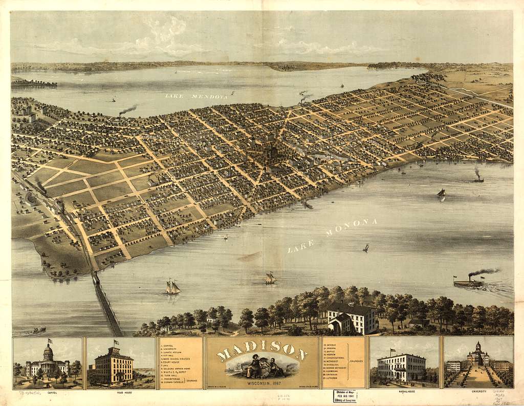 Early map of Madison, Wisconsin.