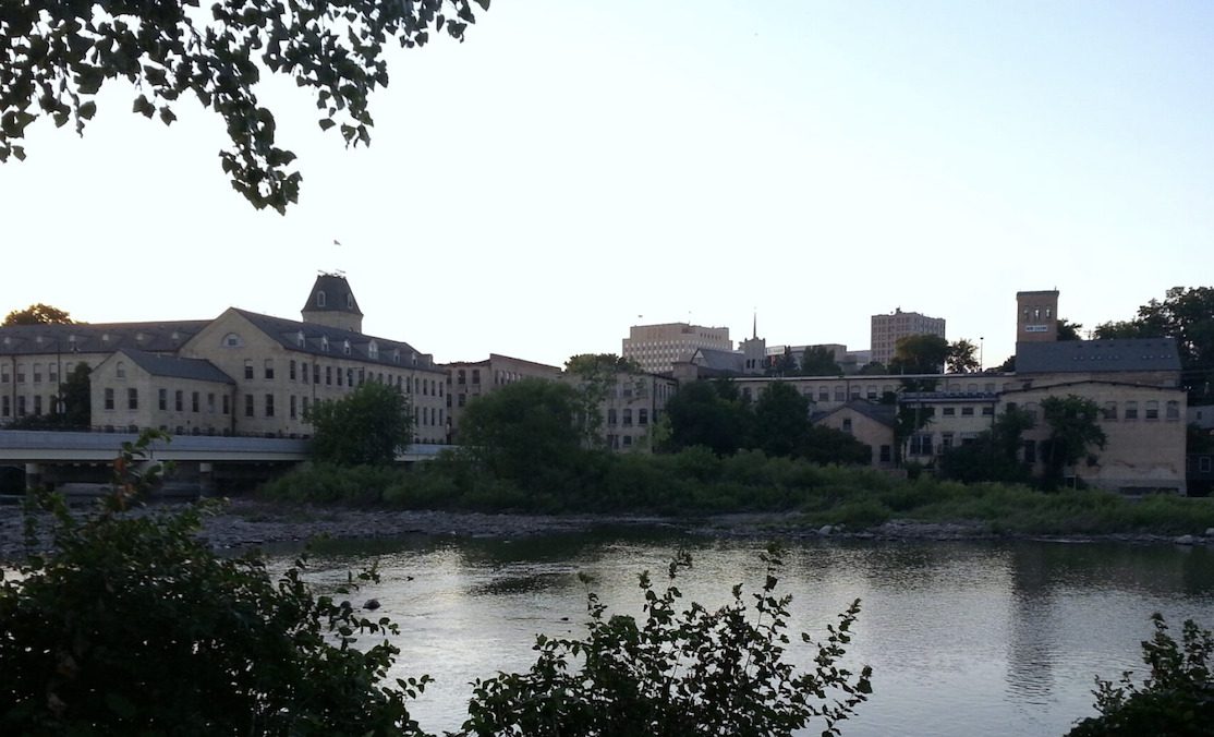 Downtown Appleton seen across Fox River. 