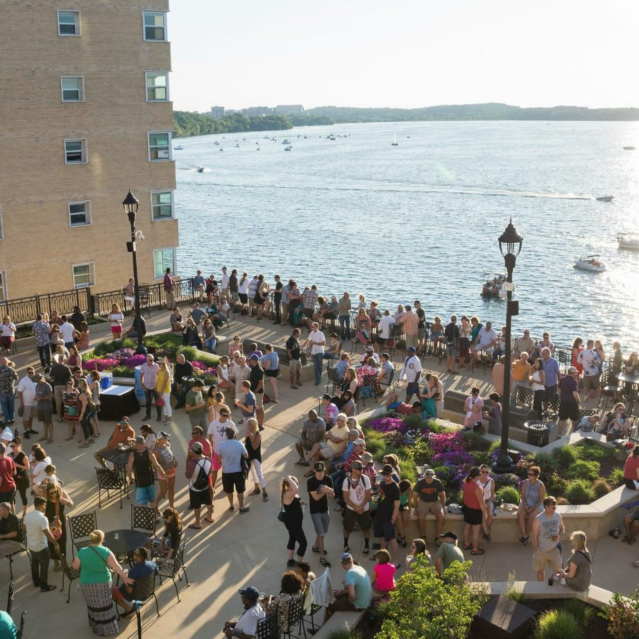 Breathtaking view of The Icehouse at The Edgewater restaurant in Madison, Wisconsin