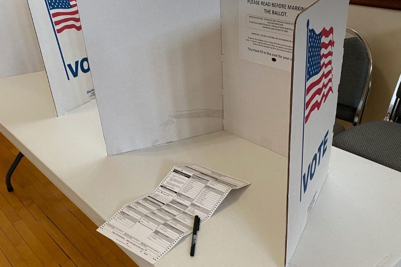 Wisconsin voting booth with ballot